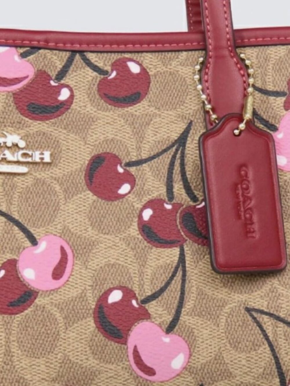 COACH Gallery Tote Bag in Signature Canvas with Cherry Print - Picture 8 of 8